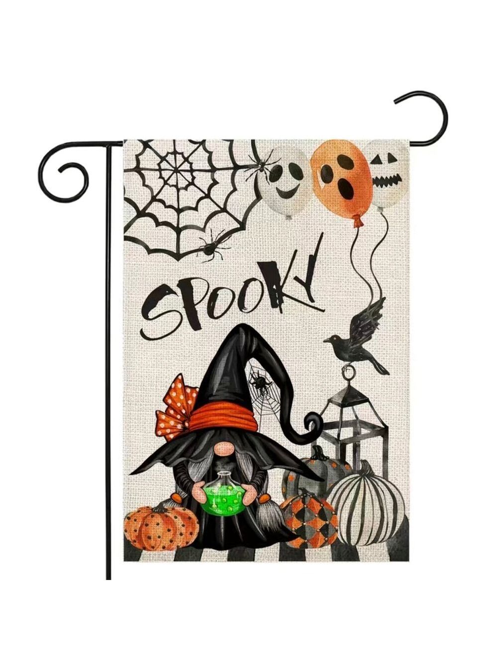 New Spooky Halloween Gnome Double Sides Garden Flag 12x18